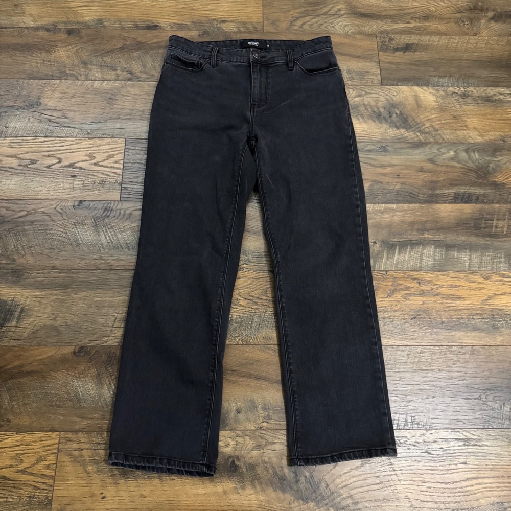 Hudson Los Angeles Black Straight Leg Jeans Women's Size 10 High‎ Rise Stretch